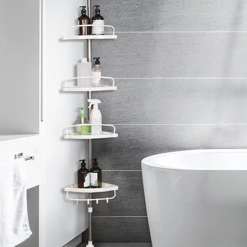 رف زاوية الحمّام الأنيق تصميم عملي وعصري