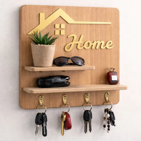 منظم مفاتيح مع رف ديكور عصري للمدخل
