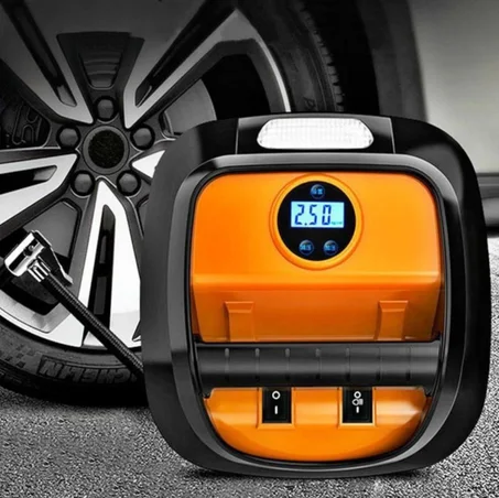 جهاز نفخ العجلات الذكي – عملي فالسفر والطوارئ | ضغط مضبوط بشاشة رقمية LED