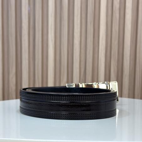 Ceinture en Cuir Brodé à Boucle Automatique