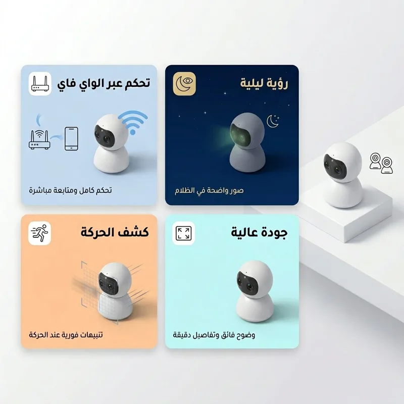 عرض التوفير: 2 كاميرا مراقبة واي فاي ذكية 360° Full HD 🏠📹