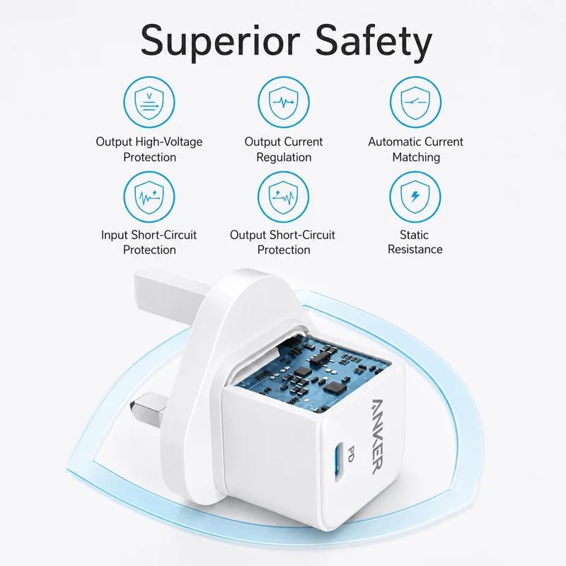 عرض Anker Power Port Nano 20W + كابل شاحن USB متعدد 15 سم (3 في 1)