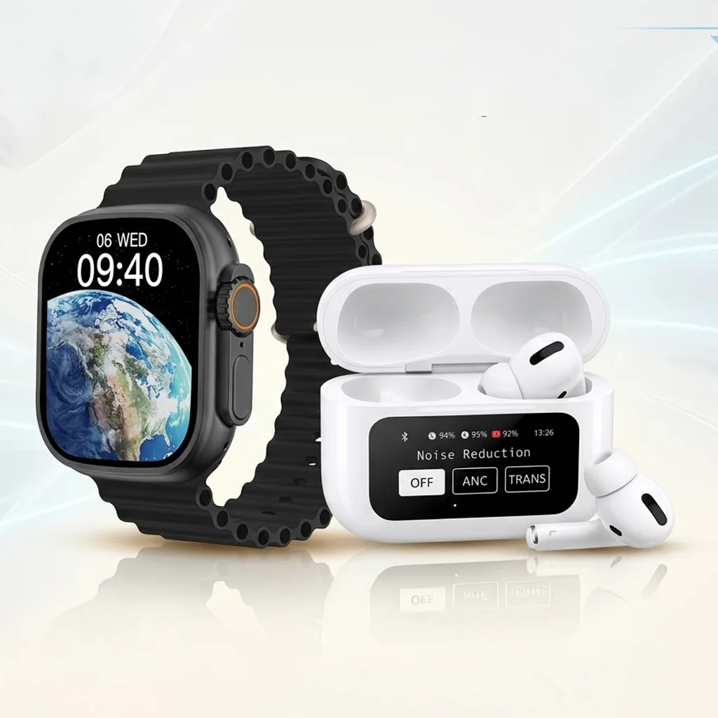 عرض سماعة A9 الذكية مع شاشة + ساعة VIDVIE Smart Watch Ultra SW1608 (لون أبيض)