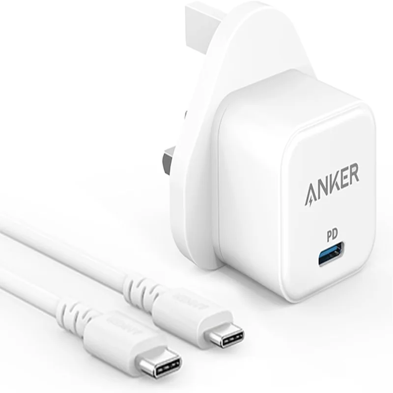 عرض Anker Power Port Nano 20W + كابل شاحن USB متعدد 15 سم (3 في 1)