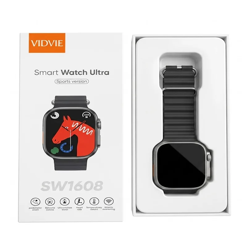 عرض سماعة A9 الذكية مع شاشة + ساعة VIDVIE Smart Watch Ultra SW1608 (لون أبيض)