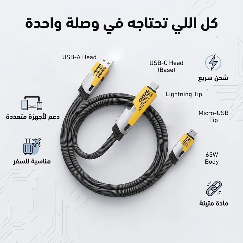 عرض Anker Power Port Nano 20W + كابل شاحن USB متعدد 15 سم (3 في 1)