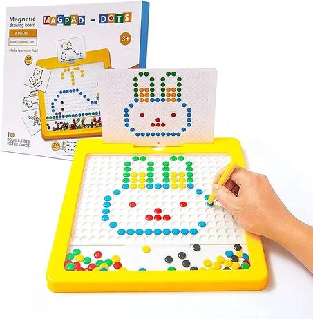 لوحة رسم مغناطيسية للاطفال من بوليفيا، العاب سفر مع 10 بطاقات و112 حبة