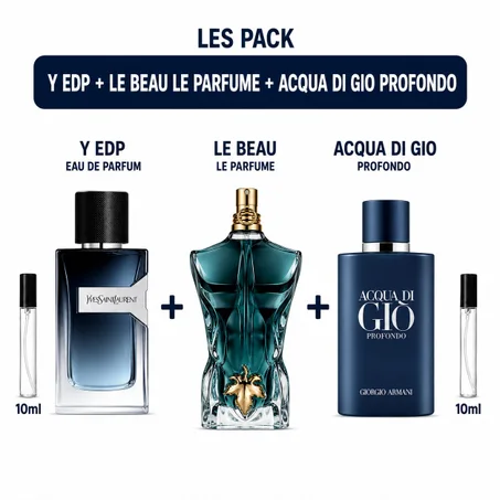 y edp +le beau le parfume+acqua di gio profondo