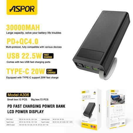 power bank aspor A306( 30000 mAh)