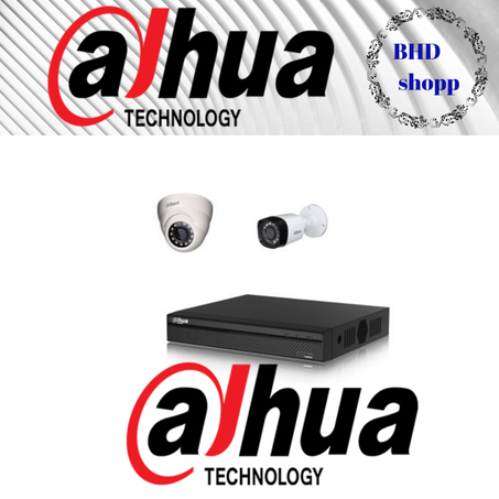 PARTAGEZ CE PRODUIT   Dahua Pack 2 caméras de surveillance: XVR 4 entrées + 1 cam ext + 1 cam int 2MP 1080P