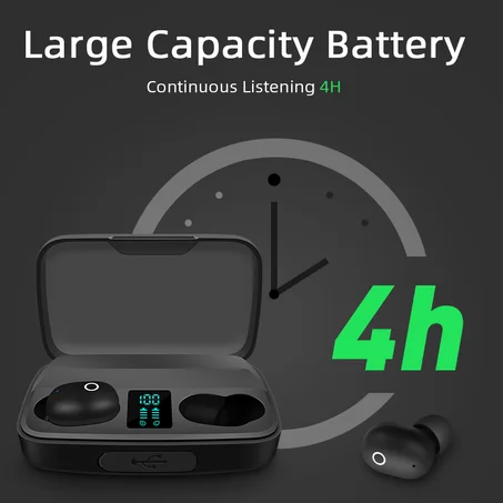 TWS.A10S Earphone Bluetooth 5.0 Headphone with Charge display