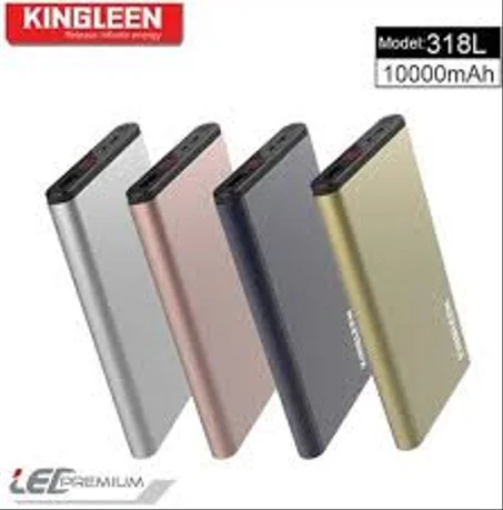 Kingleen Power Bank 318L 1USB 2A 5V 10000mAh Gold/Rose Gold/Silver/Grey/Black