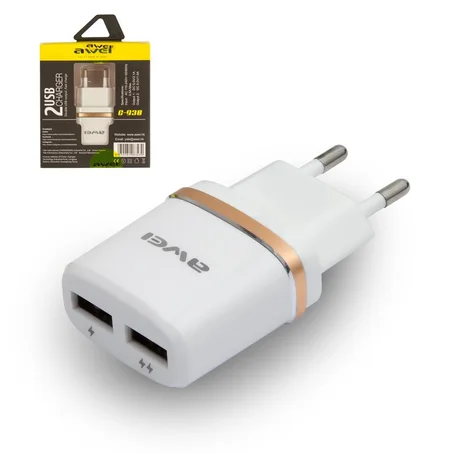 Awei C - 930 2 Adaptateur de voyage multifonction USB 5V Plug EU