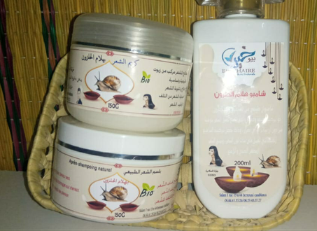 تركيبة هلام الحلزون لجفاف الشعر