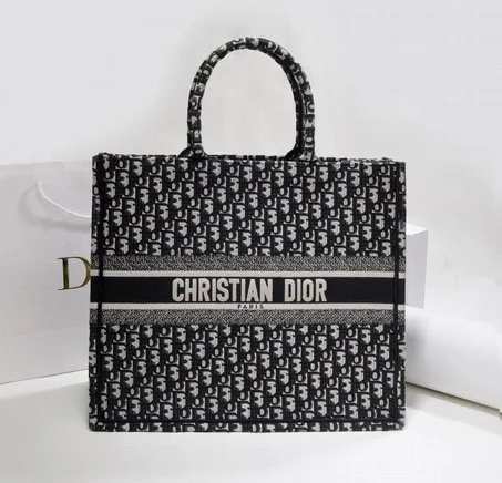 High Quality Branded CD Tote book iconic bag BLACK