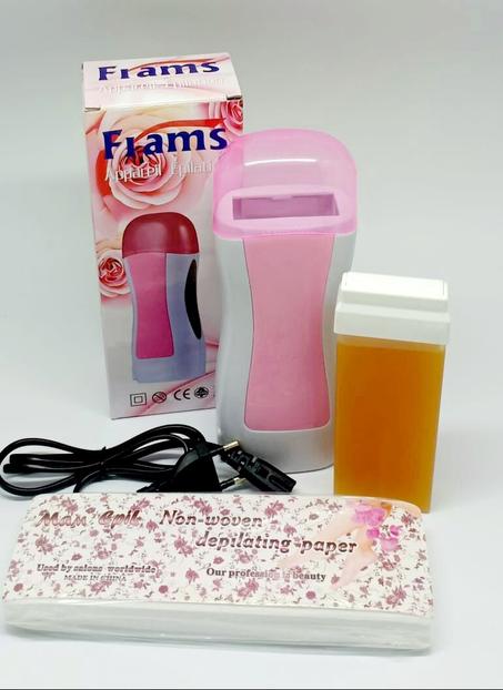 Chauffe Cire/سخان الشمع + لفيفة الشمع وحزمة من 100 ورقة مزيل الشعر