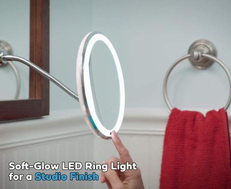 LED مراة تكبير ×10 بدون تشويه مع