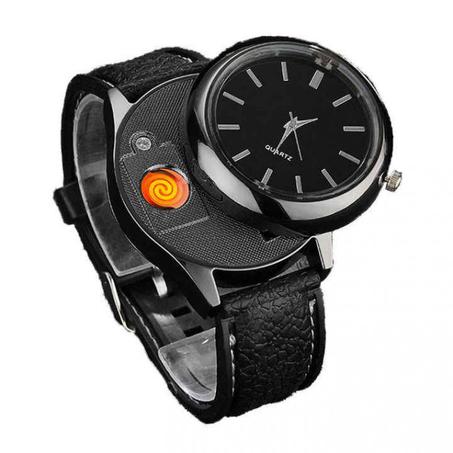 Montre pour homme à quartz avec briquet