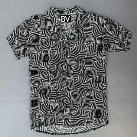 chemise le lin noir et blanc