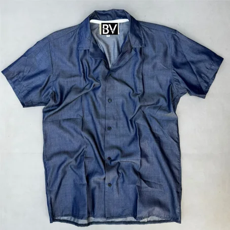 chemise couleur royale vintage le lin