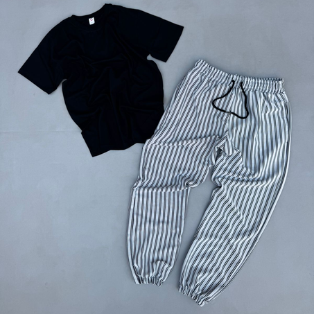 ensemble tshirt noir sample jogging rayer