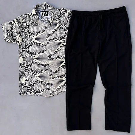 ensemble chemise le lin et jogger baggy