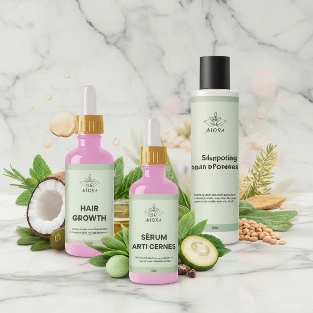 باك العناية الشاملة بالشعر والبشرة | زيت تطويل الشعر + شامبو البروتين + سيروم الهالات السوداء