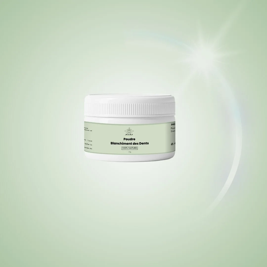 بودرة تبييض الأسنان بمكونات طبيعية (المسواك، القرنفل، حمض الكوجيك) – ابتسامة أكثر إشراقًا | صنع في المغرب
