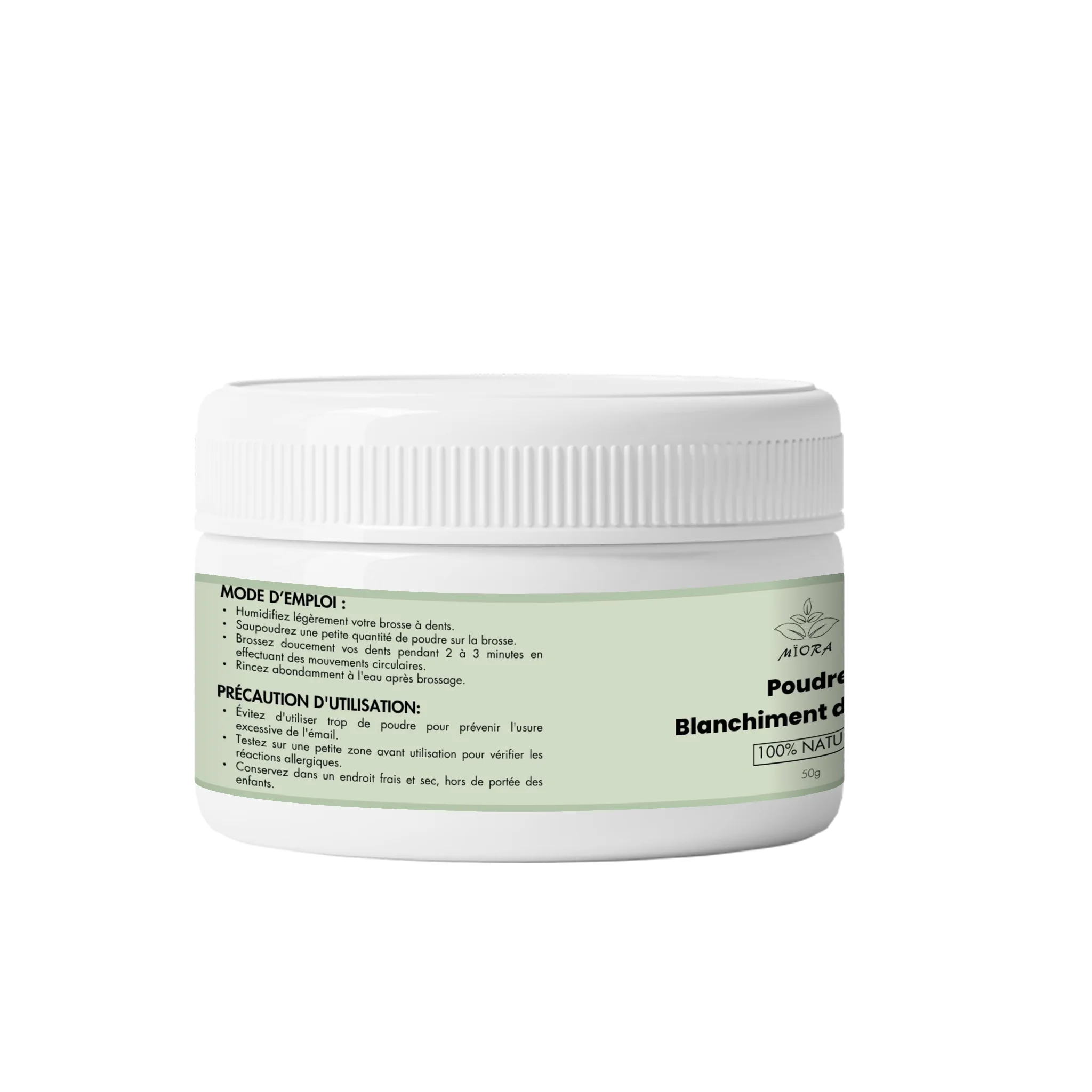 بودرة تبييض الأسنان بمكونات طبيعية (المسواك، القرنفل، حمض الكوجيك) – ابتسامة أكثر إشراقًا | صنع في المغرب