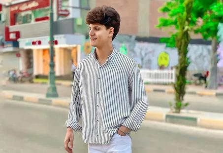 قميص كم تريند مقلم قطن