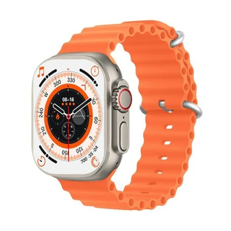 smart Watch T800 Ultra étanche chargeur sans fil orange