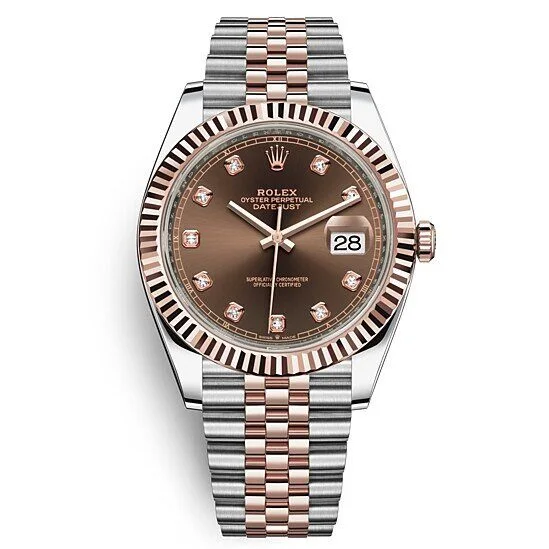 DATEJUST GRIS/BRUN SERTI