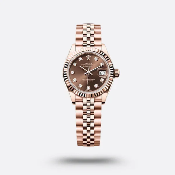 Rolex Lady-Datejust, chocolat, serti de diamants