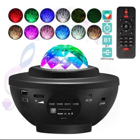 مصباح إضاءة ليلية ومكبر صوت موسيقى يعمل بالبلوتوث مع 21 وضع إضاءة