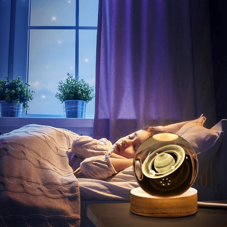 مصباح كريستالي ثلاثي الأبعاد ، تصميم زحل