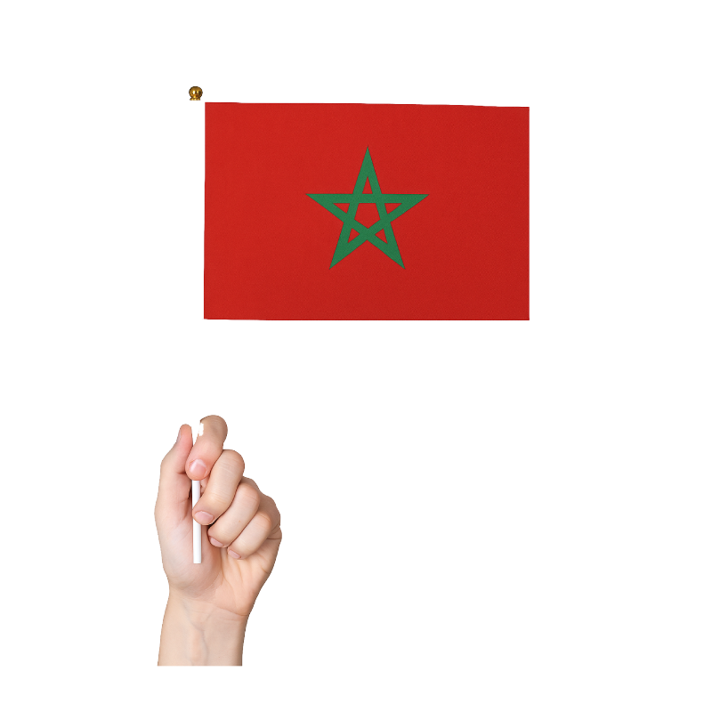 Drapeau Marocain avec Tige Plastique