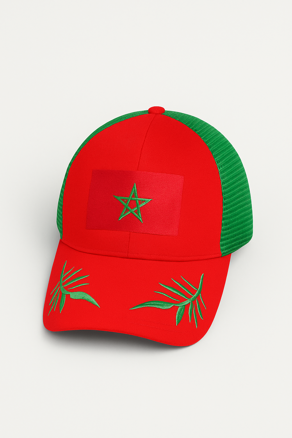 Casquette Trucker Maroc – Rouge & Vert
