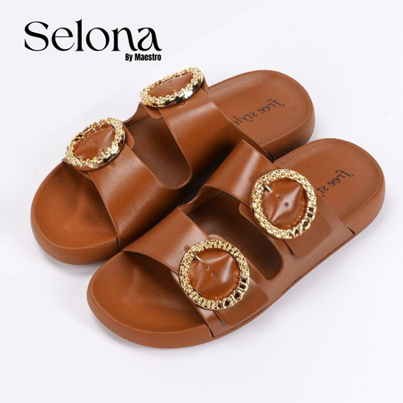 Lisa - sandales femme plates et confortables (marron)
