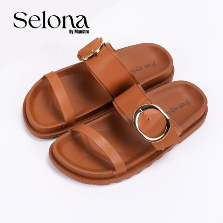 Soly - sandales femme plates et confortables (marron)