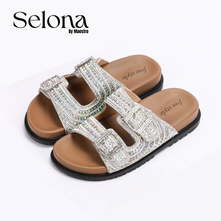 Loca - sandales femme plates et confortables (Gris)