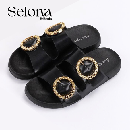 Lisa - sandales femme plates et confortables (Noir)