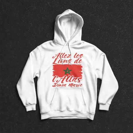 Sweat-shirt à capuche Hoodie Unisexe - Allez les Lions de L'Atlas #1