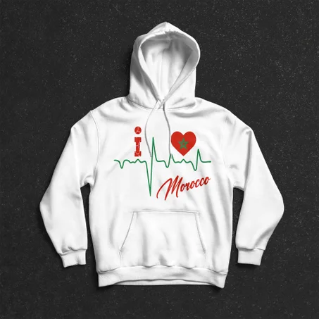Sweat-shirt à capuche Hoodie Unisexe - I Love Morocco #3
