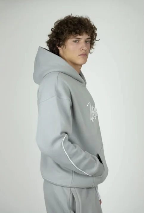 Sweat à capuche gris