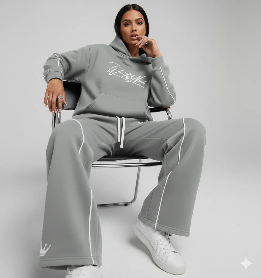 Pantalon de survêtement ample Sweat à capuche gris