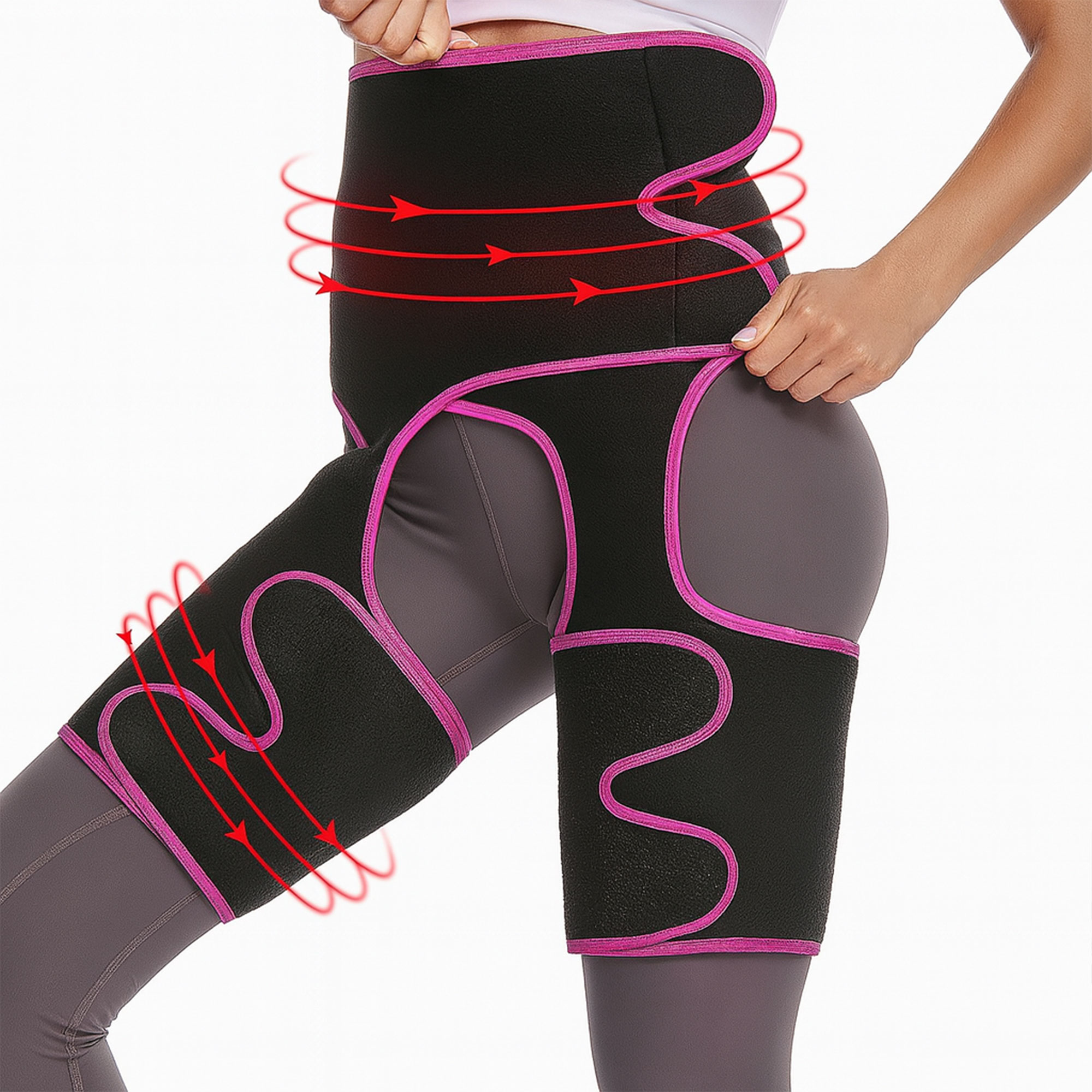 حزام رياضي حرار قابل للتعديل للنحت 3×1 – خصر + أفخاذ + أرداف