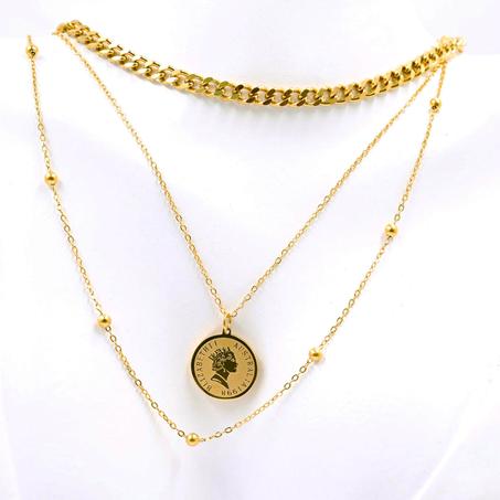 Collier Louisa triplé 100 % Acier inoxydable