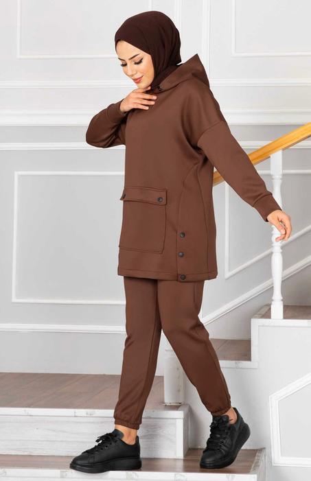 Combinaison Sport Avec Poche Avant Marron