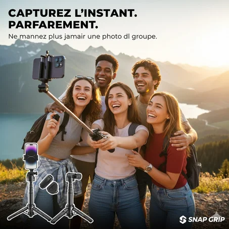 Magnetic selfie stick tripod
