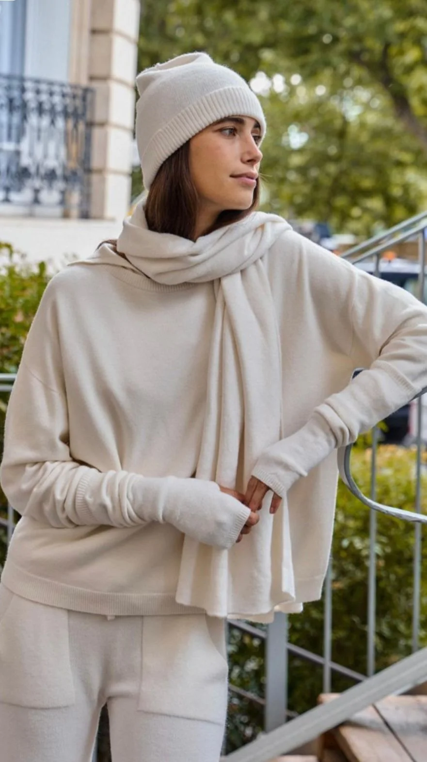 Écharpe en blanc cassé